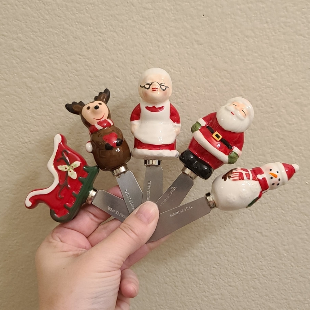 5 Stainless Steel Christmas Spreaders